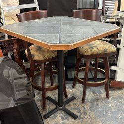 Bar Height Table With Two Stools 