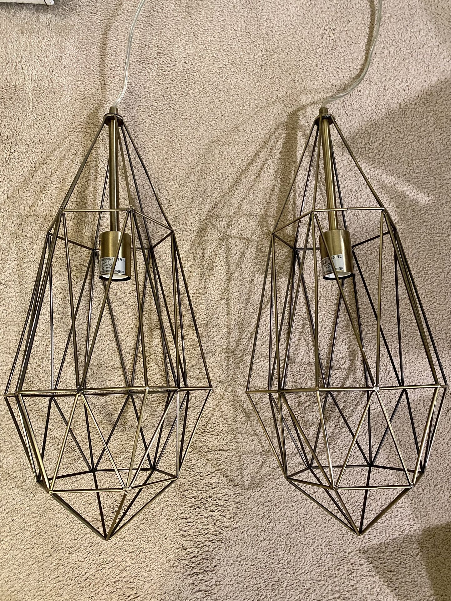 Brushed Gold Plug In Pendant Lights