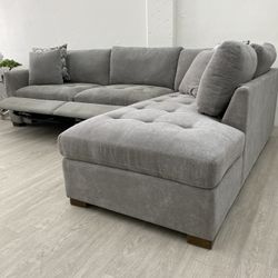 Thomasville Miles Fabric Sectional Couch with Power Footrest