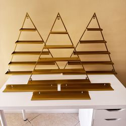 Gold 5-Tier Nail Polish Rack Set – Like New