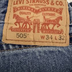 Levi’s 505 Regular Fit Men’s Jeans 34X 32 Medium Wash Straight Like Denim