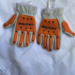 Body Guard® Black / Orange / White A5 Leather Palm and Driver Cut Resistant Glove