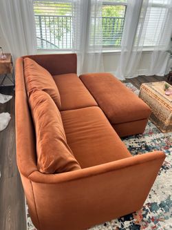 XL modern couch + Ottoman