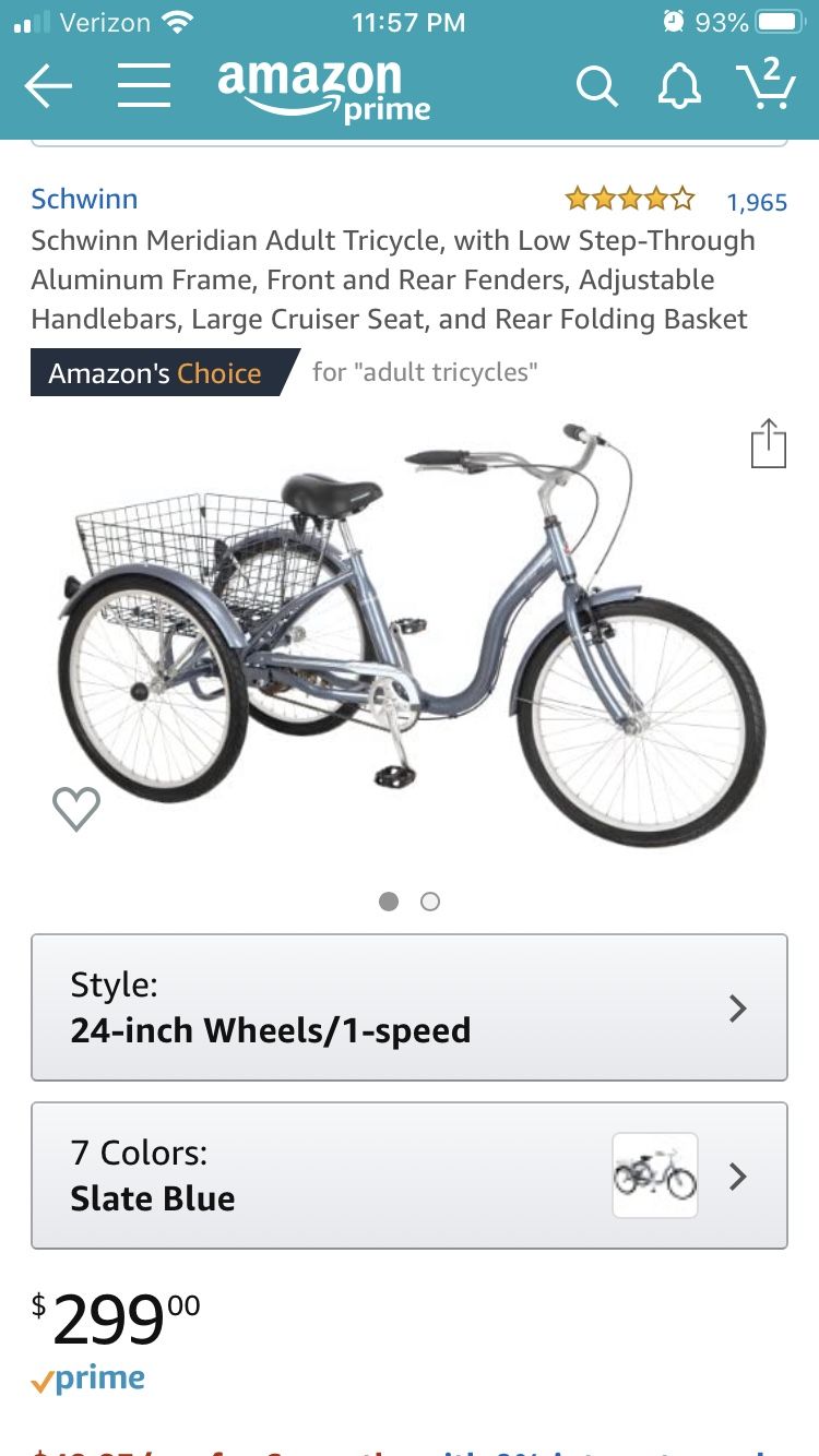 Brand new in box Schwinn three wheel bike with basket