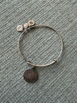 Alex and Ani Silver 'Daughter' Daisy Charm Bangle Bracelet