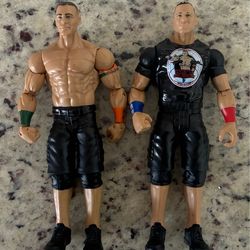 (2) John Cena WWE Mattel Wrestling Action Figures