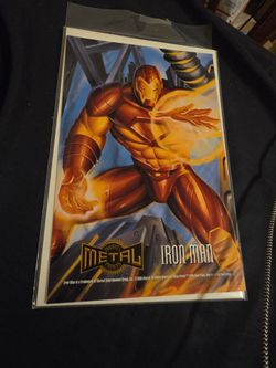 1995 Marvel Metal Prints oversized promo or insert print of Iron Man