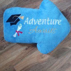
Adventure Awaits Blue Graduation Travel Unisex Pillow Shaped Arrow
16X12X3