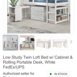 White Loft Bed
