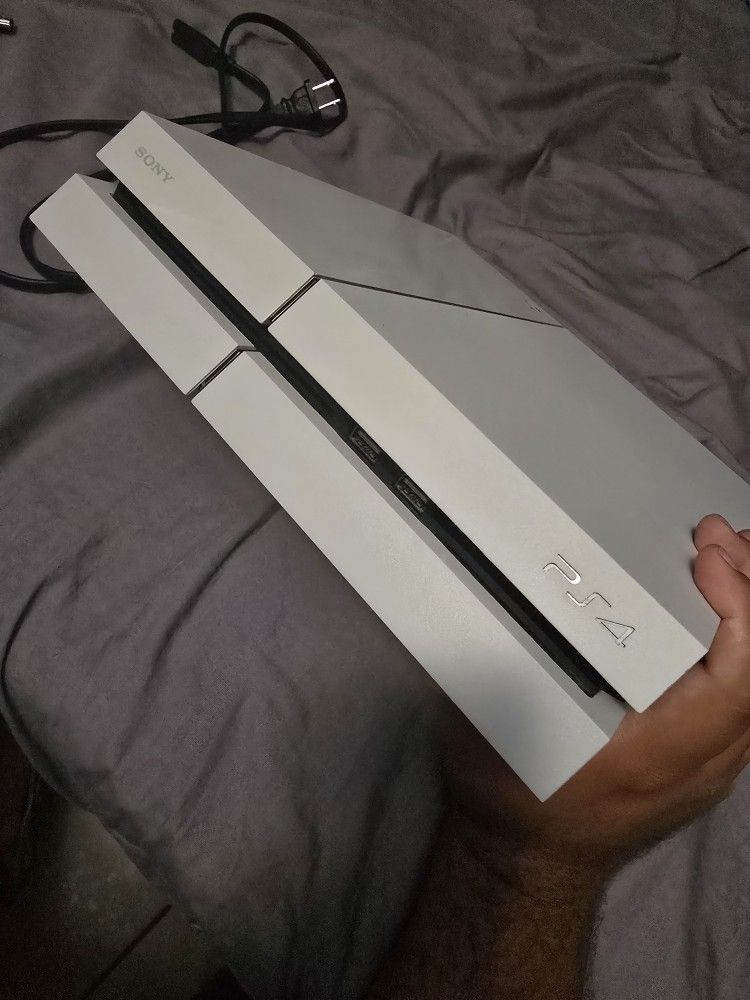 White PS4 with Controller, Cables, And HDMI