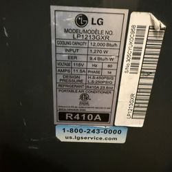 LG 12,000 BTU Portable Air Conditioner (LP1213GXR) – Works Great