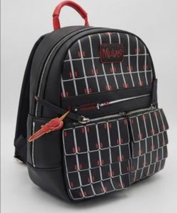 Loungefly Black and Red Mulan Mini Backpack