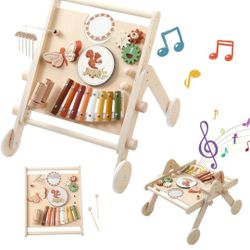 Wooden Baby Walkers,Activity Center Toys,Percussion Push Toy,Baby Interactive Push Walkers for Baby,Boys Girls,Birthday Gifts