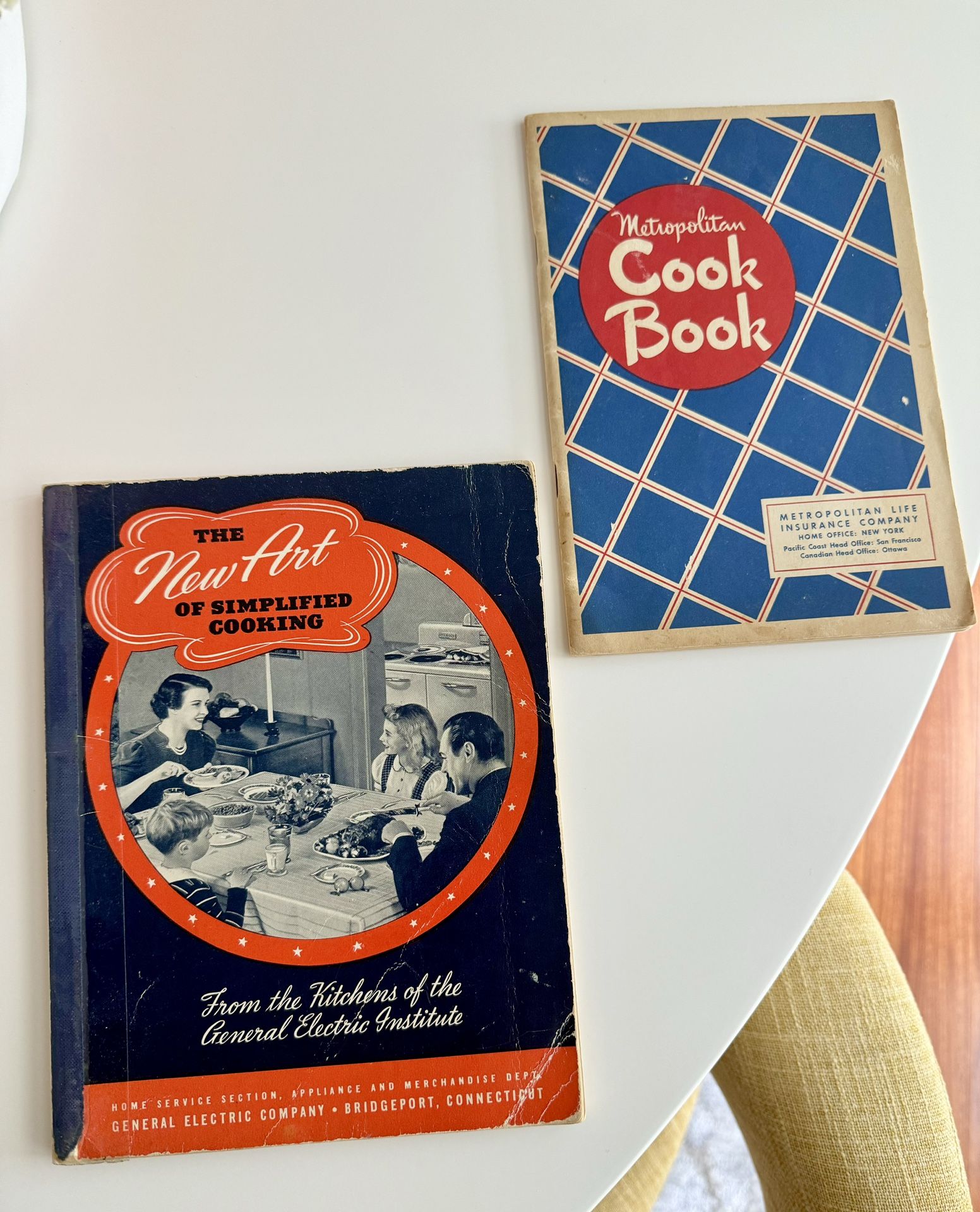 2 Vintage Cooks Books: From The Kitchen Of GE Institute & Metropolitan Cook Book