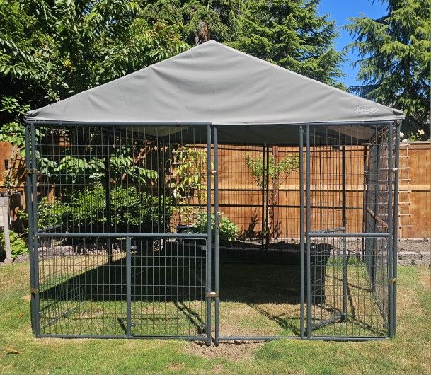 Dog Kennel 10'x 10'  with Canopy Cover