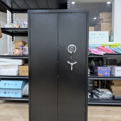 30-40 Large Gun Safe, Fingerprint Gun Safe for Gun Pistols with LCD Keypad & Gun Rack, Unassembled Long Gun Cabinet for Shotguns with Mute Function & 