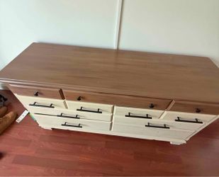 Upholstered King Bed Frame, Dresser, 2 Night Stands