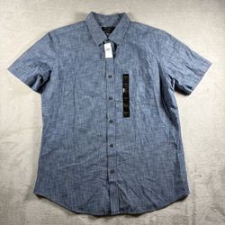 Banana Republic Standard Fit Men's Large Blue Soft Wash Shirt Casual NWT #11A
