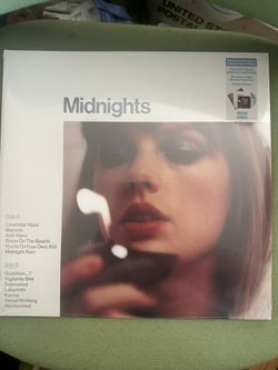 Taylor Swift Midnights Moonstone Blue Vinyl with Hand Signed Photo NEW SEALED