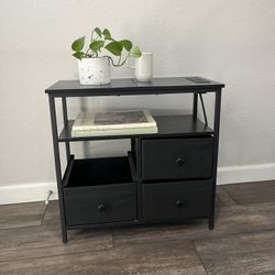 Small Black Dresser 3 Drawers 2 Shelves Outlet Modern Simple