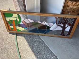 Stained glass windows (2) 47x17