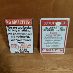 No Soliciting Metal Sign $15 Each