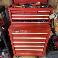 Tool Cabinet And Chest Loaded With Tools 