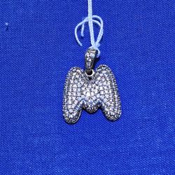 10kt YG Small "M" Pendant With Clear Stones. (C-2) ASK FOR RYAN. #00(contact info removed)