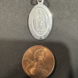 925 Sterling Silver Pendant Nuestra Senora De Guadalupe 