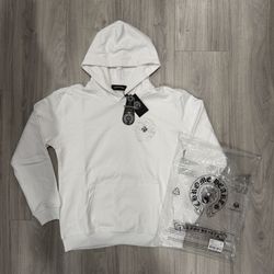 White CH Rhinestone Horseshoe Pull-Over Hoodie