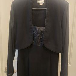 2pc Long Black  Dress Size12