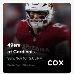 2 Tickets Cardinals vs niners