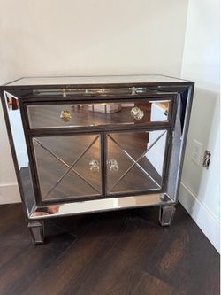 Mirrored Accent Cabinet with Drawer and Doors