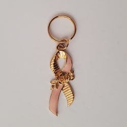 Avon Pink Ribbon Key Ring Breast Cancer Awareness Keychain