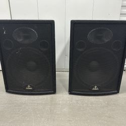 2- Behringer Eurolive S1520 360-Watt, 2-Way PA Speaker Cabinets Used 15 Inch Speaker
