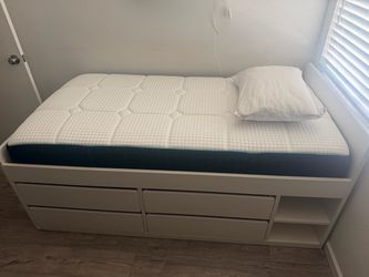 Twin Bed Frame with built in storage