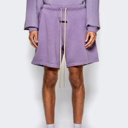 NEW - Size XS Fear of God Essentials Lavender Purple Fleece Soccer Shorts