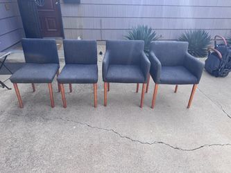 West Elm Blue Dining Chairs, Set of 4