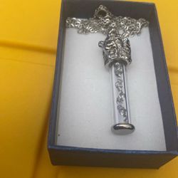 Marvelous Meteorite Lion Head Shape Pendant 20" Necklace SS