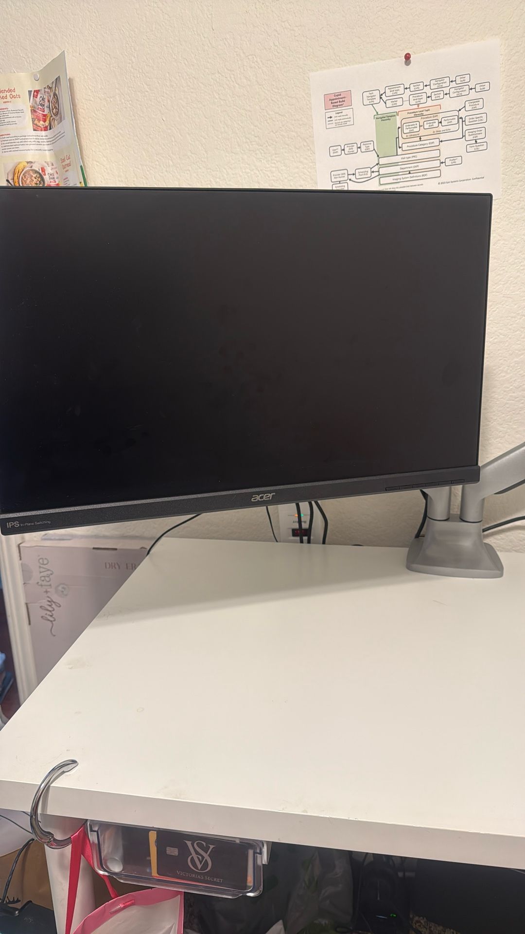 2 Monitors With Dual Monitor Stand Silver Monitor Arms for 2 Monitors