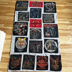 Harley Davidson/ Dallas Cowboys Patchwork Blanket 