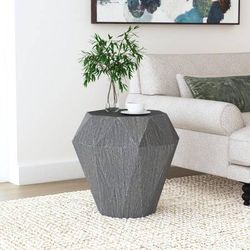 ~Modern Real Mango  Wood Side Table in Geometric Design NEW