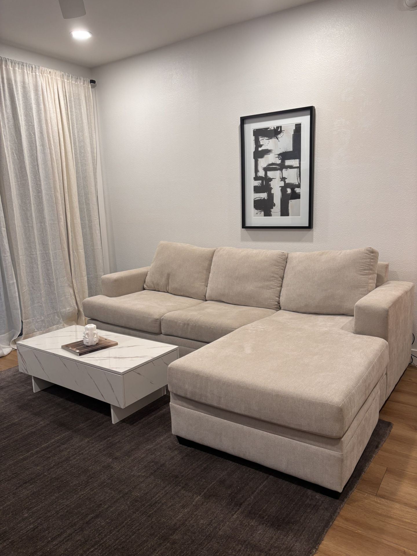Living Spaces Cream Couch