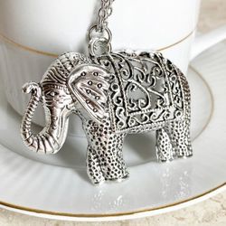 FILIGREE  ELEPHANT NECKLACE & EARRINGS SET 