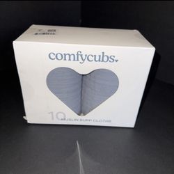 Comfycubs Qty 10 Muslin Burp Cloths 100% Cotton New & Sealed