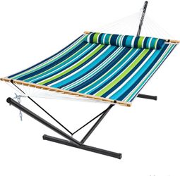 Quilted Hammock with Steel Stand and Pillow