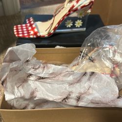 Jessica Simpson Heels - Red Checkerd Never Worn 