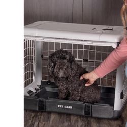 Pet Gear “The Other Door” 4 Door Steel Crate for Dogs/Cats with Removable Tray, Fog, 27 Inch Small Brand New 