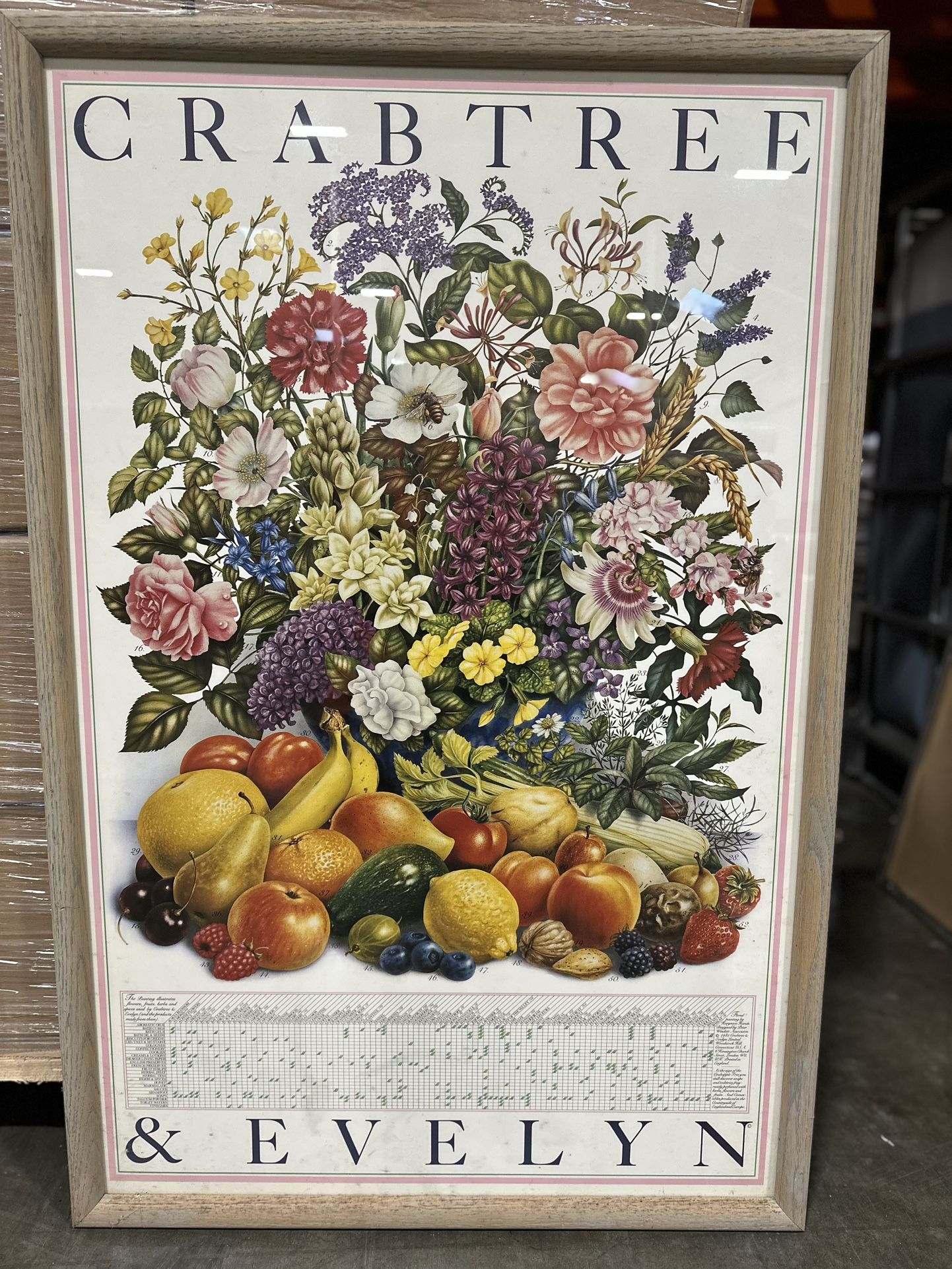 Crabtree & Evelyn Framed Botanical Print 24x36