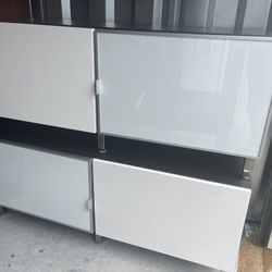 White / Brown Storage Cabinet